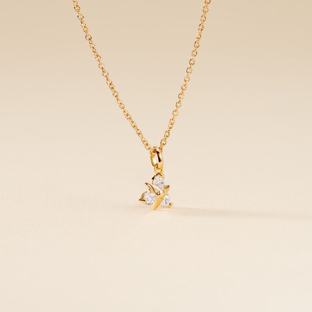 Collier Plaqu&eacute; Or Jacinth Oxyde De Zirconium - Colliers fantaisie Femme | Histoire d&rsquo;Or