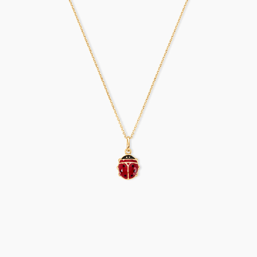Pendentif Coccinelle Émaillé Or 18 Carats (750/1000) - Ras Du Cou - Neuf Avec Étiquettes