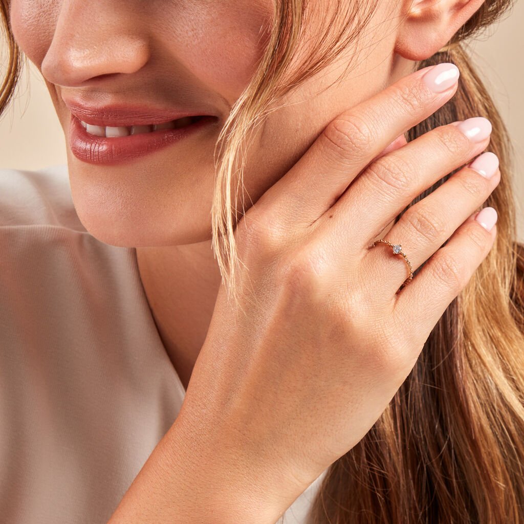 Bague Lilou Plaqué Or Doré Oxyde De Zirconium - Bagues avec pierre Femme | Histoire d’Or