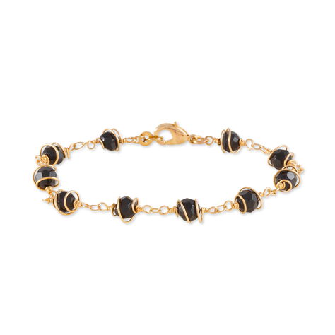 Bracelet Orkiaae Plaque Or Jaune Pierre De Synthese - Bracelets fantaisie Femme | Histoire d’Or