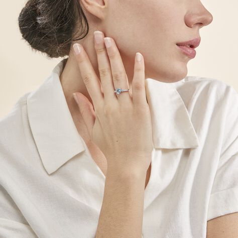 Bague Fany Or Blanc Topaze Et Oxyde De Zirconium - Bagues solitaires Femme | Histoire d’Or