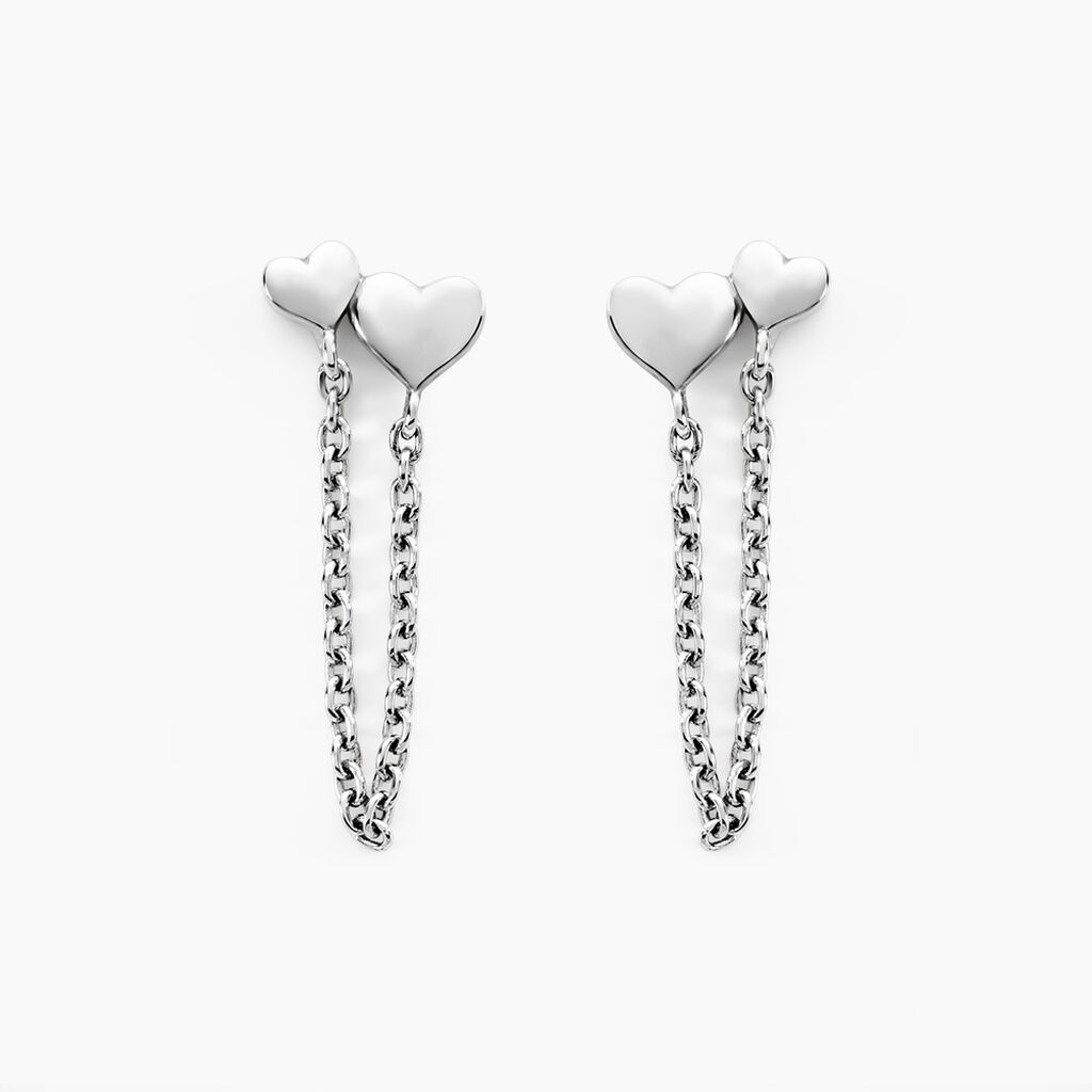 Boucles D'oreilles Pendantes Te Amo Argent Blanc - Boucles d'oreilles fantaisie Femme | Histoire d’Or