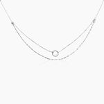 Collier Dayana Argent Blanc - Ras de cou Femme | Histoire d&rsquo;Or