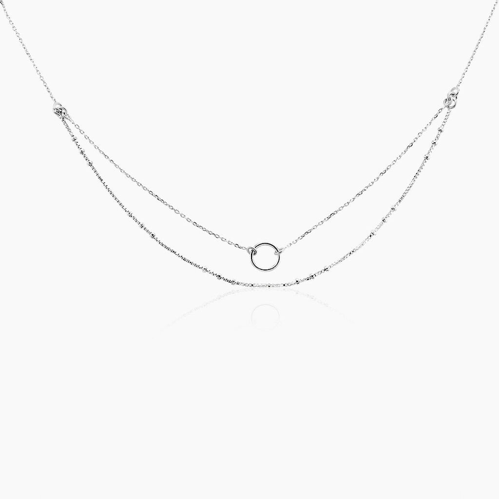 Collier Dayana Argent Blanc - Ras de cou Femme | Histoire d’Or