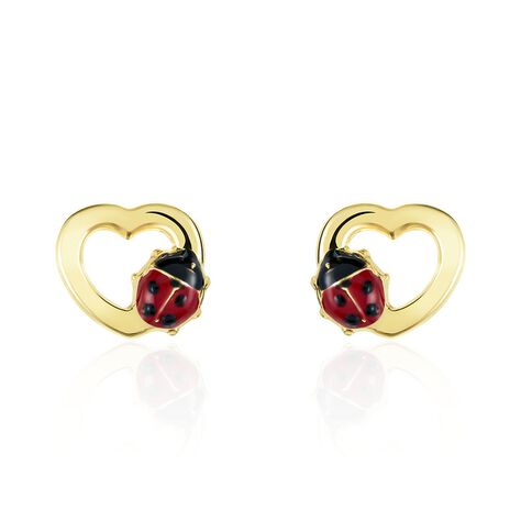 Boucles D'oreilles Puces Or Jaune Syringa Smalto - Clous d'oreilles Enfant | Histoire d’Or