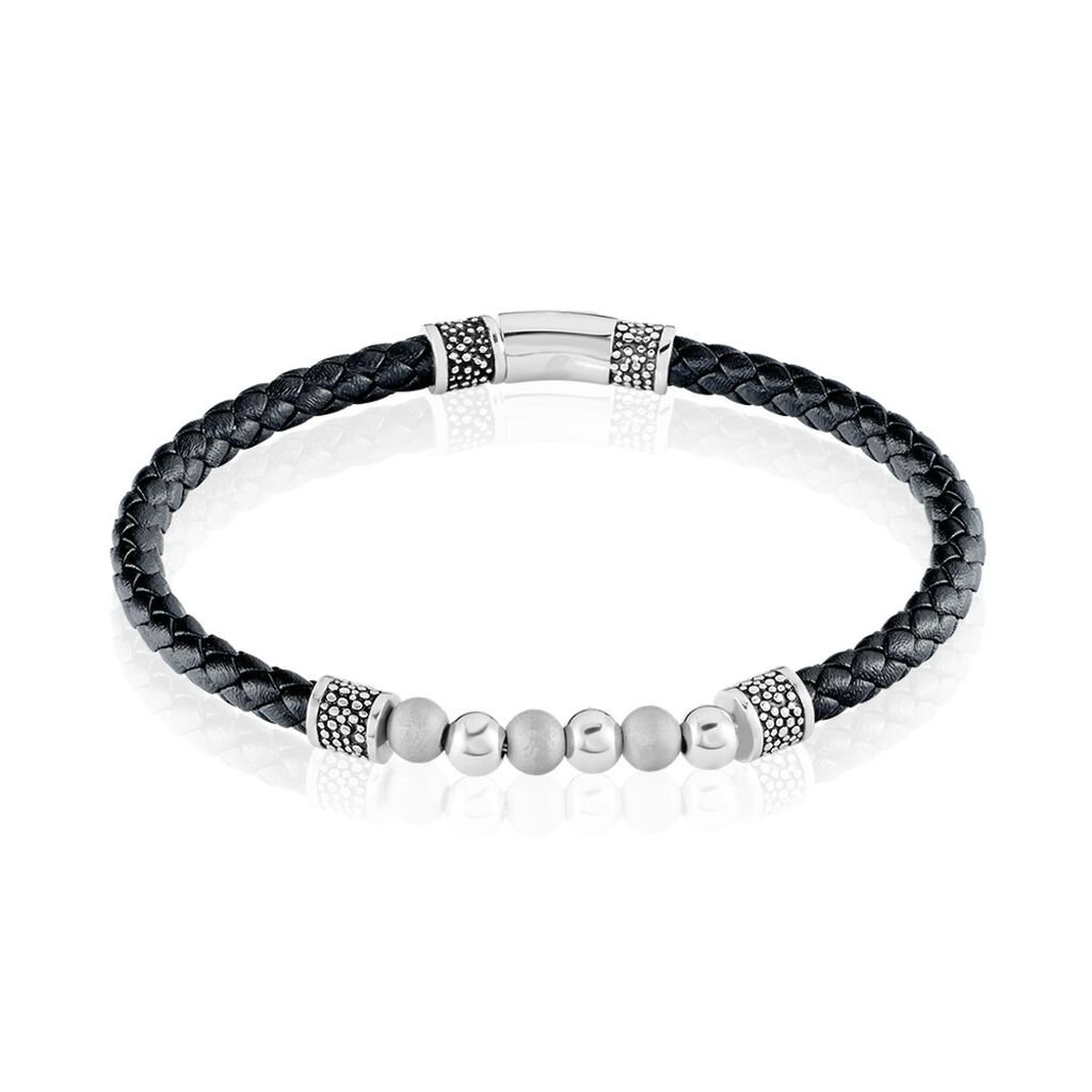 Bracelet Jourdan Pheonix Cuir Noir - Bracelets Homme | Histoire d&rsquo;Or