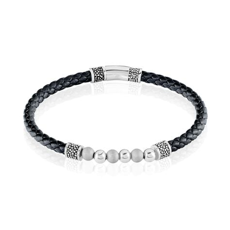 Bracelet Jourdan Pheonix Cuir Noir - Bracelets Homme | Histoire d&rsquo;Or