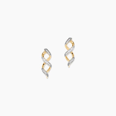 Boucles D'oreilles Or Jaune Serj Oxydes De Zirconium - Boucles d'oreilles pendantes Femme | Histoire d&rsquo;Or