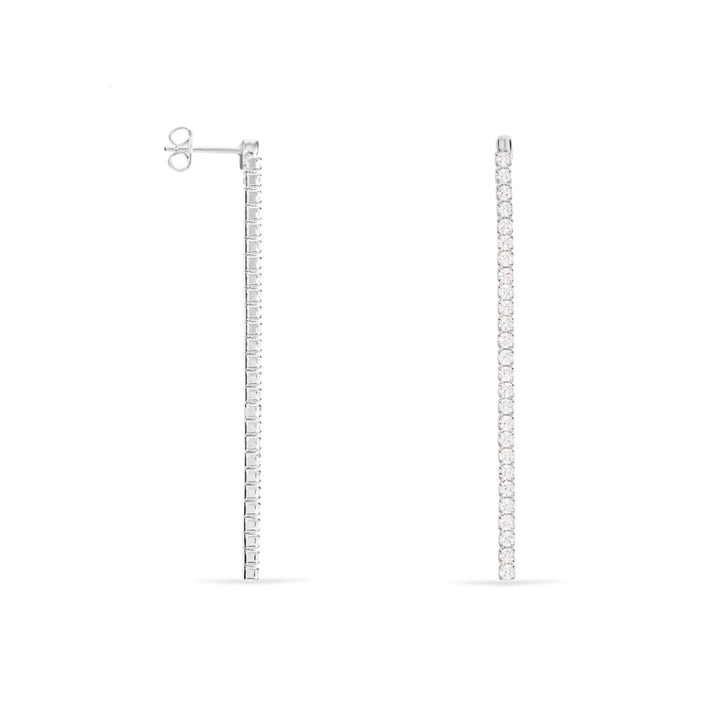 Boucles D'oreilles Pendantes Lou-anne Argent Blanc Oxyde De Zirconium - Boucles d'oreilles fantaisie Femme | Histoire d’Or