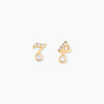 Boucles D'Oreilles Puces Hopcyn Or Jaune Oxyde De Zirconium - Clous d'oreilles Femme | Histoire d&rsquo;Or
