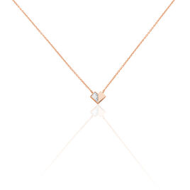 Collier Rossana Argent Rose Pierre De Synthese - Colliers Coeur Femme | Histoire d’Or