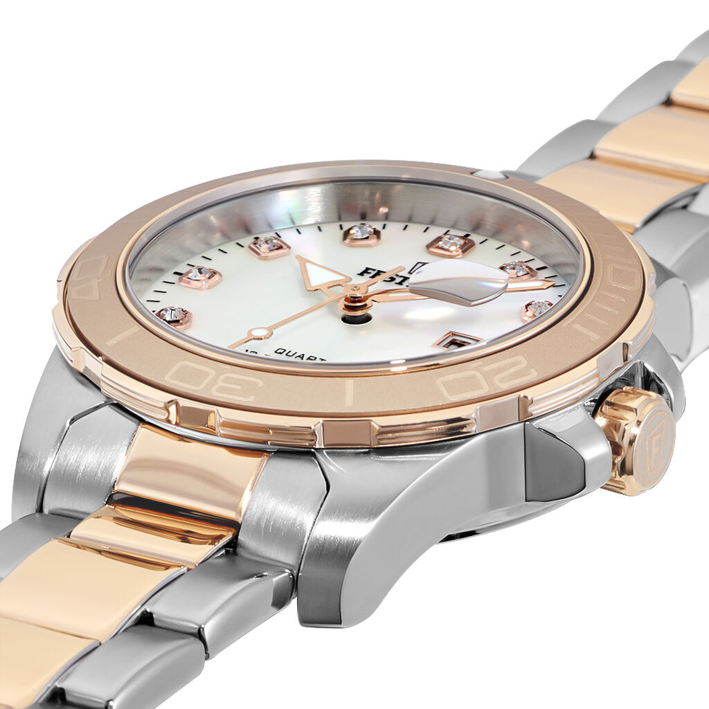 Montre Boyfriend Nacre Blanche - Montres Femme | Histoire d’Or