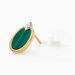 Boucles D'oreilles Puces Tahina Or Jaune Malachite Diamant - Clous d'oreilles Femme | Histoire d’Or