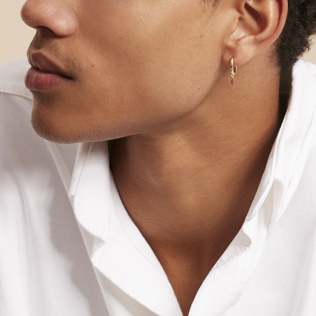 Créole Unitaire Basilio Plaqué Or Doré - Boucles d'oreilles créoles Homme | Histoire d’Or