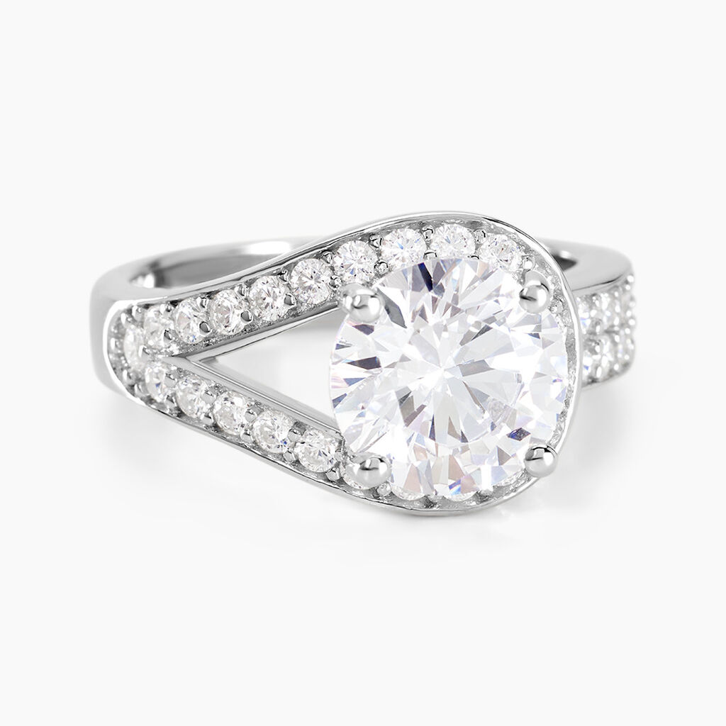 Bague Melisse Argent Blanc Oxyde De Zirconium - Bagues solitaires Femme | Histoire d&rsquo;Or