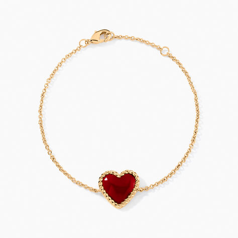 Bracelet Par Amour Plaque Or Jaune Agate - Bracelets Coeur Femme | Histoire d’Or