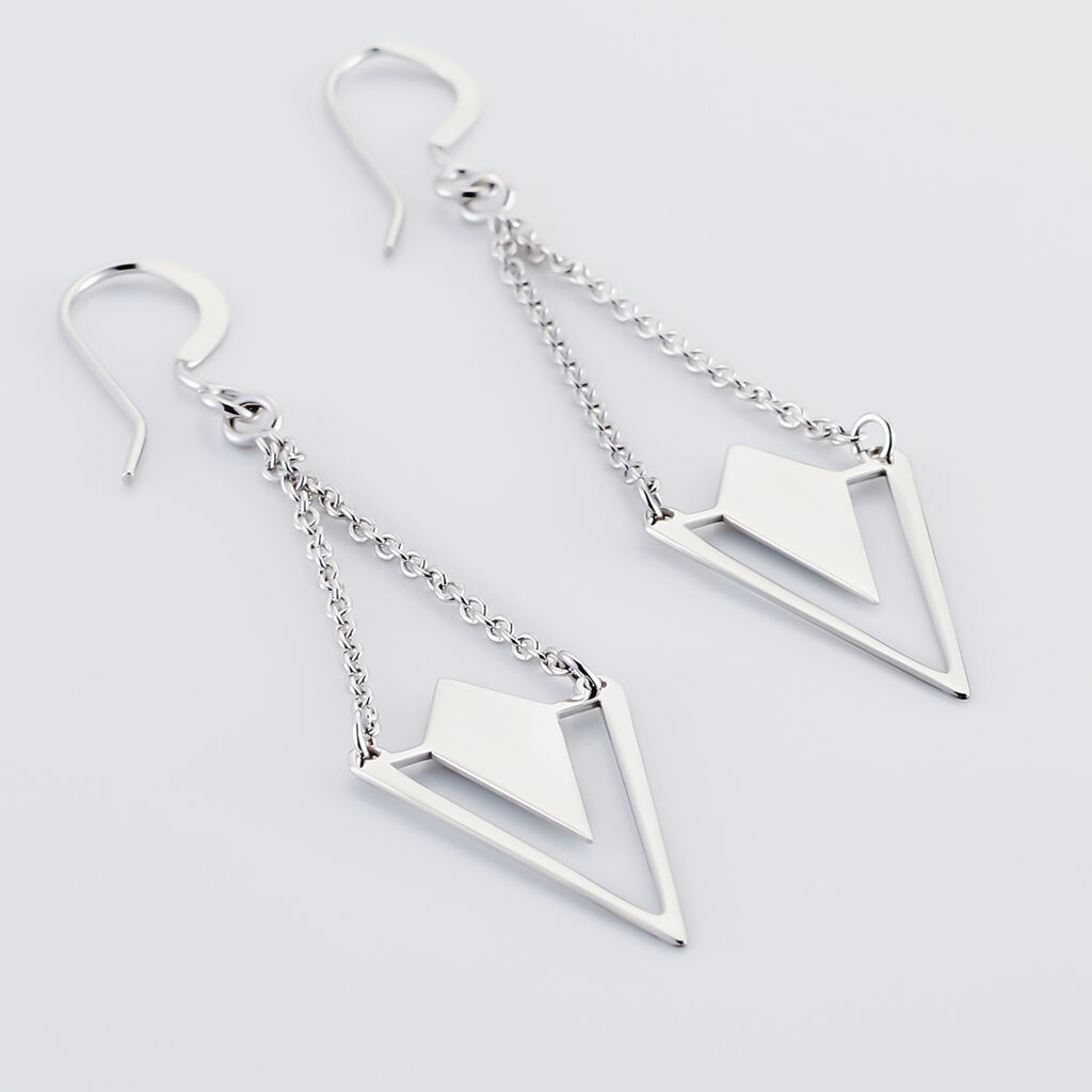 Boucles D'oreilles Pendantes Tylee Argent Blanc - Boucles d'oreilles fantaisie Femme | Histoire d’Or