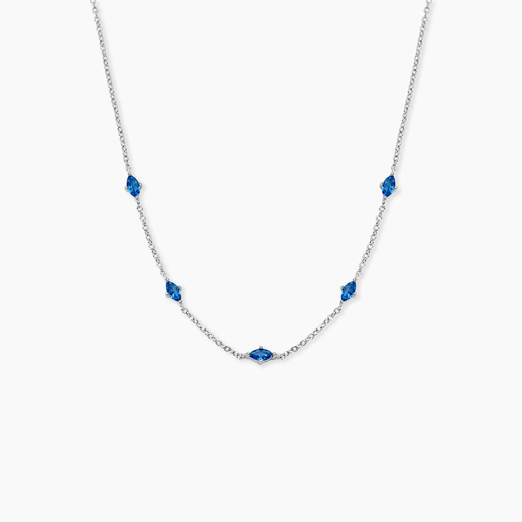 Collier Borya Argent Blanc Oxyde De Zirconium - Colliers fantaisie Femme | Histoire d&rsquo;Or
