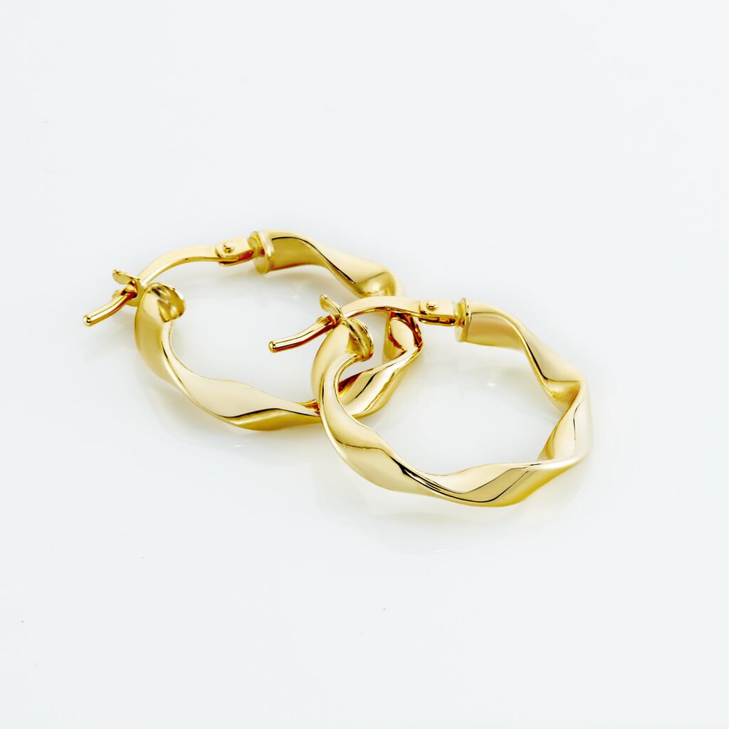 Créoles Falbala Or Jaune - Boucles d'oreilles créoles Femme | Histoire d’Or