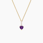 Collier Fany Argent Dor&eacute; A L'Or 750/1000 Am&eacute;thyste Oxyde De Zirconium - F&ecirc;te des m&egrave;res Femme | Histoire d&rsquo;Or