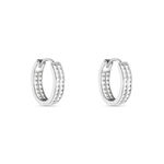 Cr&eacute;oles Argent Blanc Taki Oxydes De Zirconium - Boucles d'oreilles cr&eacute;oles Femme | Histoire d&rsquo;Or