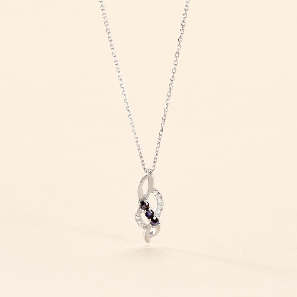 Collier Rosalyne Or Blanc Saphir Et Diamant - Colliers Femme | Histoire d&rsquo;Or