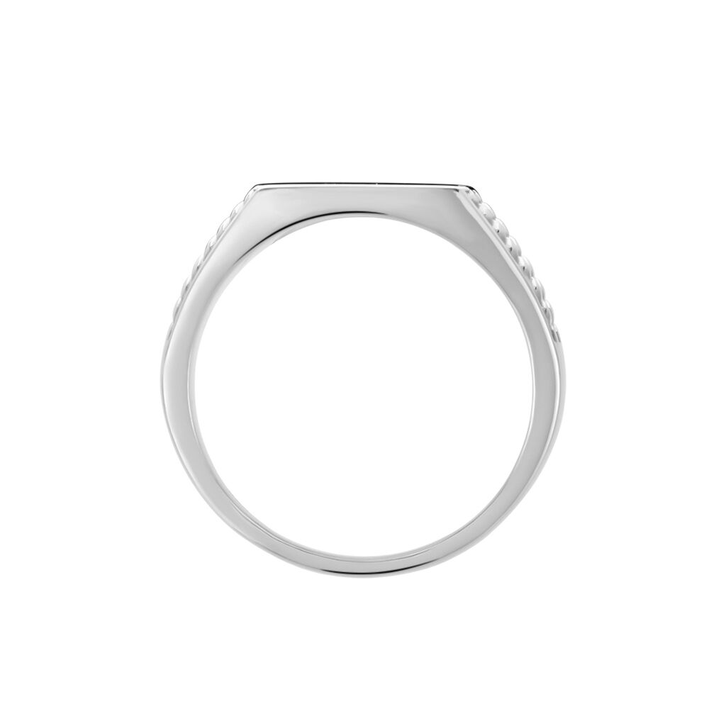 Chevalière Argent Blanc Charites - Chevalières Homme | Histoire d’Or