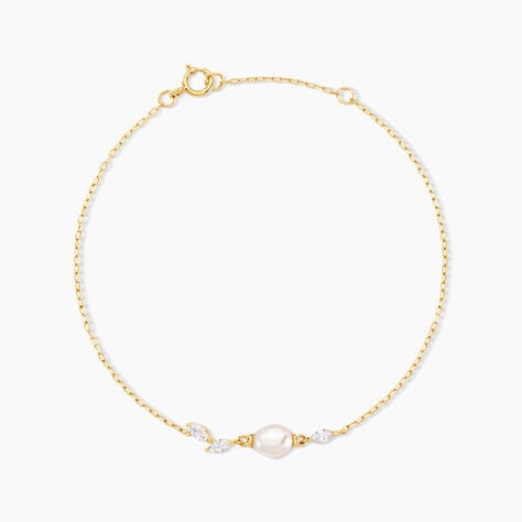 Bracelet Viggo Or Jaune Perle De Culture Oxyde De Zirconium - Bracelets Femme | Histoire d’Or