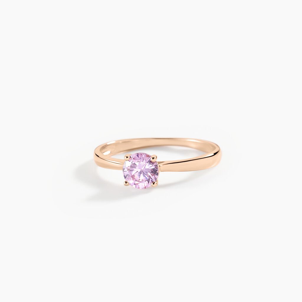 Bague Elyana Argent Rose Oxyde De Zirconium - Bagues solitaires Femme | Histoire d&rsquo;Or