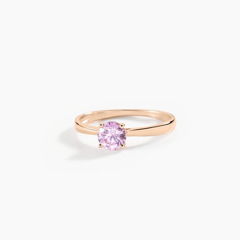 Bague Elyana Argent Rose Oxyde De Zirconium - Bagues solitaires Femme | Histoire d&rsquo;Or