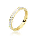 Alliance Grain De Folie Diamantee Ruban Plat Or Bicolore - Alliances Unisex | Histoire d&rsquo;Or