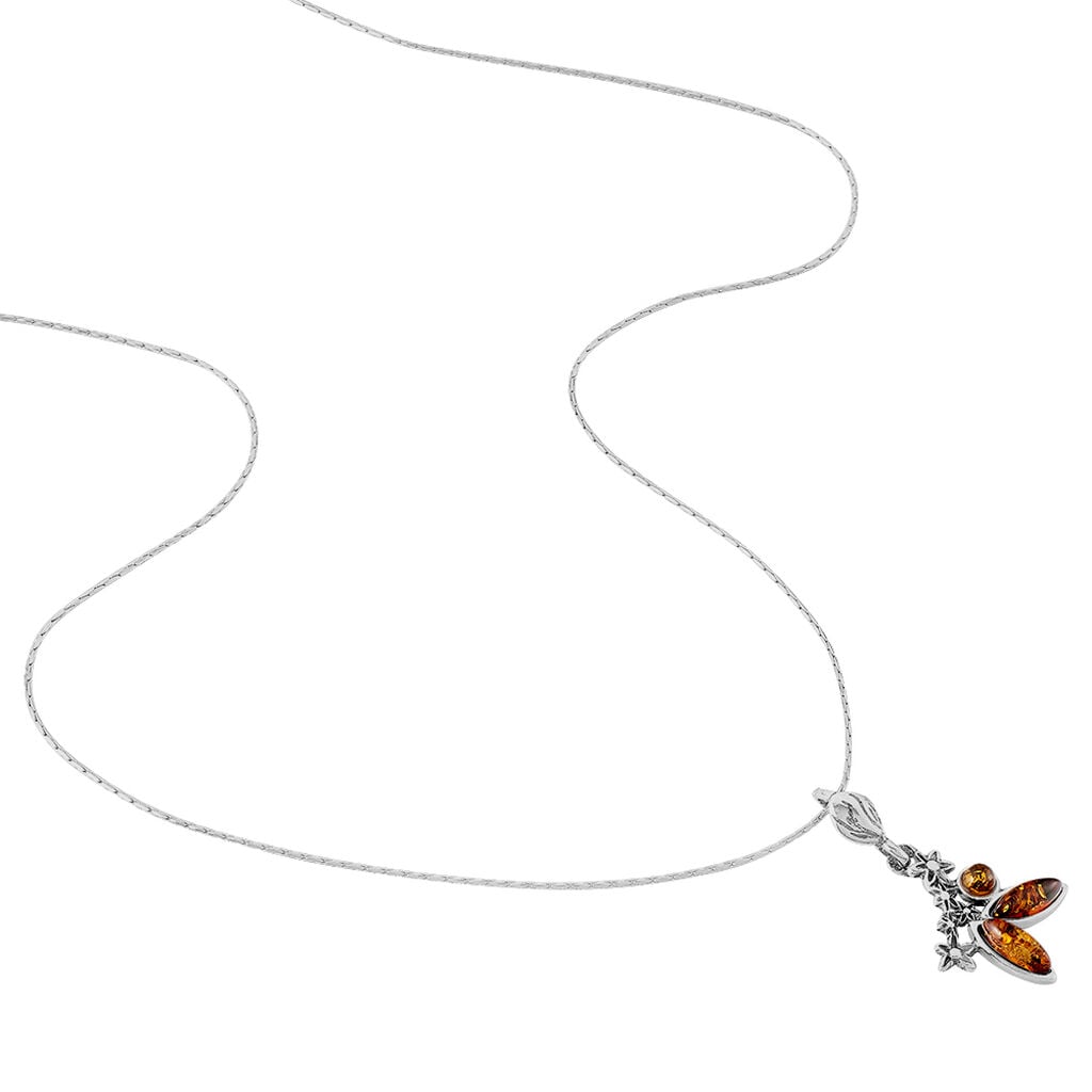 Collier Nadiana Argent Blanc Ambre - Colliers fantaisie Femme | Histoire d&rsquo;Or