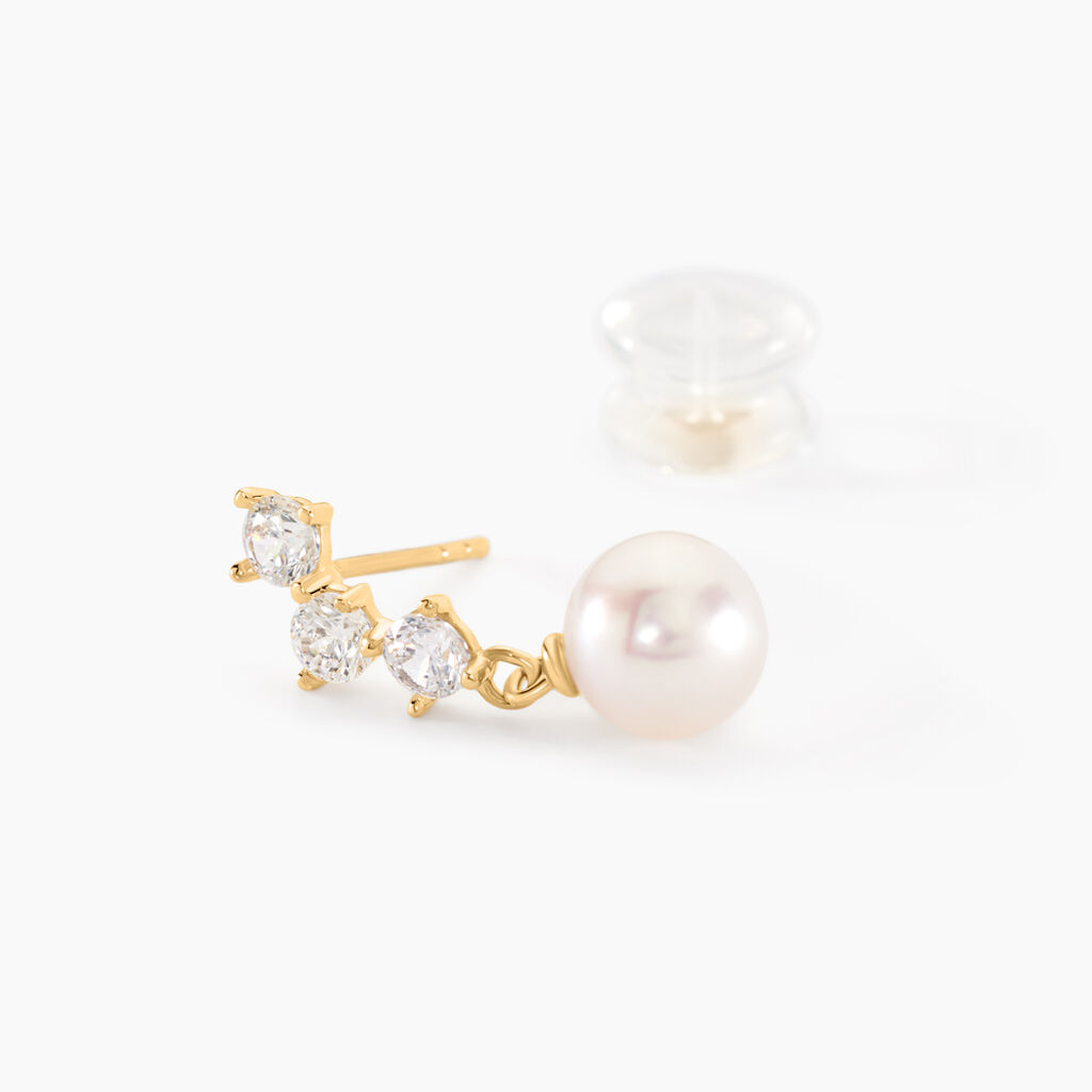 Boucles D'oreilles Pendantes Taiss Or Jaune Perle De Culture - Boucles d'oreilles pendantes Femme | Histoire d’Or