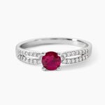 Bague Solitea Argent Blanc Oxyde De Zirconium - Bagues solitaires Femme | Histoire d&rsquo;Or