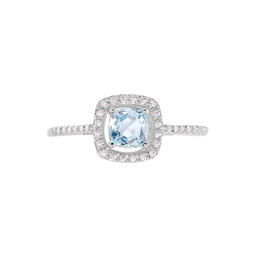Bague Adrienna Or Blanc Topaze Oxyde De Zirconium - Bagues solitaires Femme | Histoire d&rsquo;Or