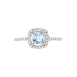 Bague Adrienna Or Blanc Topaze Oxyde De Zirconium - Bagues solitaires Femme | Histoire d&rsquo;Or