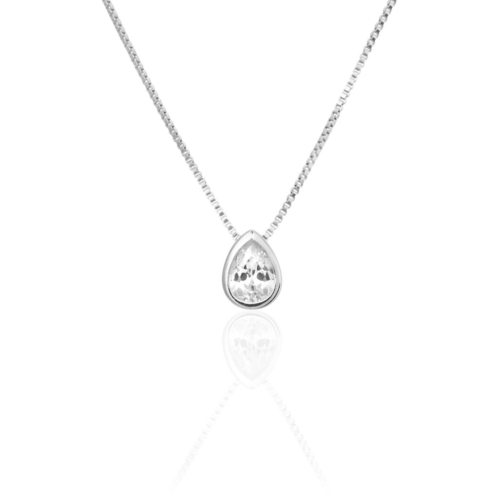 Collier Cherice Argent Blanc Oxyde De Zirconium - Colliers fantaisie Femme | Histoire d&rsquo;Or
