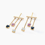 Boucles D'oreilles Pendantes Universe Or Jaune Topaze Am&eacute;thyste - Boucles d'oreilles pendantes Femme | Histoire d&rsquo;Or