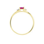 Bague Or Jaune Cassie Rubis Diamants - Bagues solitaires Femme | Histoire d&rsquo;Or