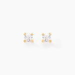 Boucles D'oreilles Puces Doreen Or Jaune Oxyde De Zirconium - Clous d'oreilles Famille | Histoire d&rsquo;Or