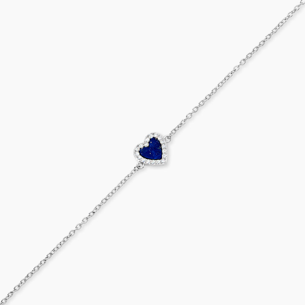 Bracelet Serment D'Argent Argent Blanc Lapis Lazuli Oxyde De Zirconium - F&ecirc;te des m&egrave;res Femme | Histoire d&rsquo;Or