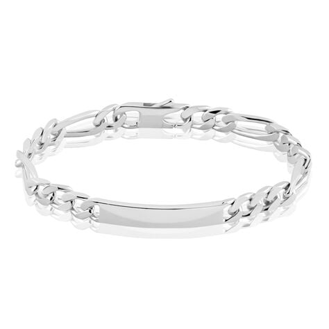 Bracelet Identit&eacute; Vivian Argent Blanc - Gourmettes Homme | Histoire d&rsquo;Or