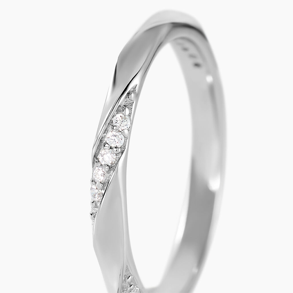 Bague Thara Argent Blanc Oxyde De Zirconium - Bagues avec pierre Femme | Histoire d’Or
