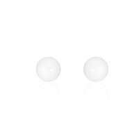 Boucles D'oreilles Puces Solene Argent Blanc Céramique