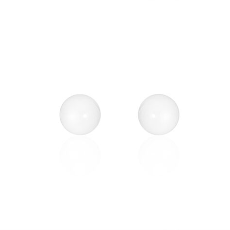Boucles D'oreilles Puces Solene Argent Blanc Céramique - Boucles d'oreilles fantaisie Femme | Histoire d’Or