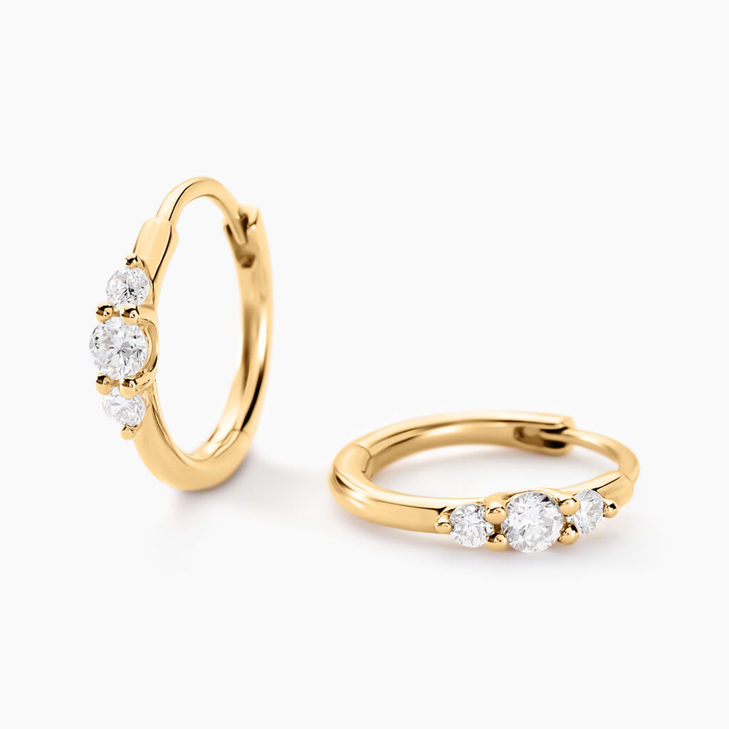 Créoles Kaelee Or Jaune Diamant Synthétique - Boucles d'oreilles créoles Femme | Histoire d’Or