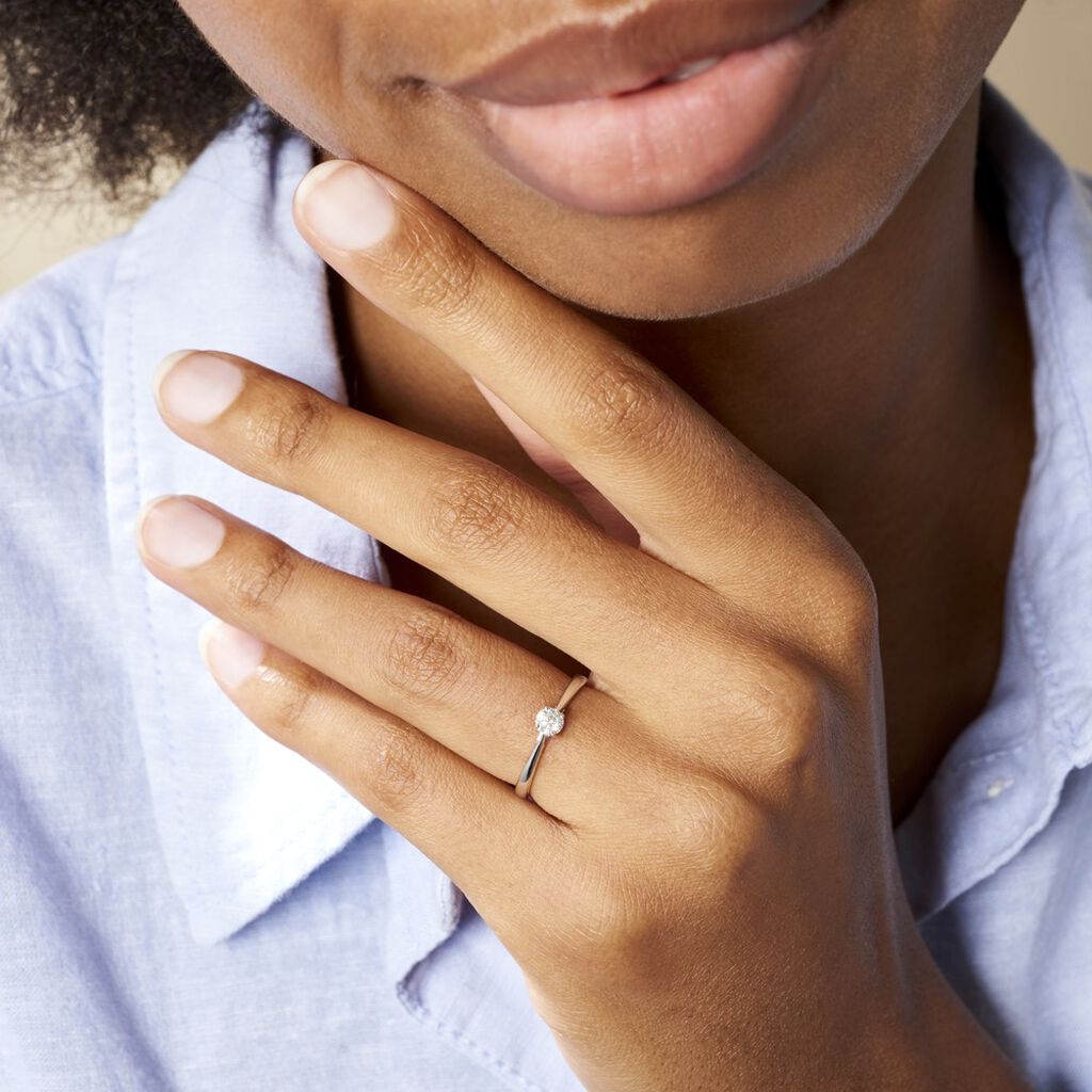 Bague Solitaire Aphrodite Or Blanc Diamant - Bagues solitaires Femme | Histoire d’Or
