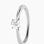 Bague Solitaire Fiona Or Blanc Diamant Synthetique - Bagues solitaires Femme | Histoire d&rsquo;Or