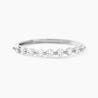 Demi Alliance Or Blanc Eclat D'etoile Oxyde De Zirconium