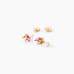 Boucle D'oreille D&eacute;pareill&eacute;e Clematis Plaqu&eacute; Or Jaune Spinelle Oxyde - Boucles d'oreilles fantaisie Femme | Histoire d&rsquo;Or